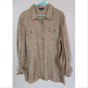 Notations Gold Long Sleeve Button Down Blouse